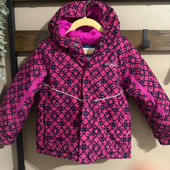 Columbia Kids Fuchsia Geometric Puffer Jacket - Picture 1 of 6
